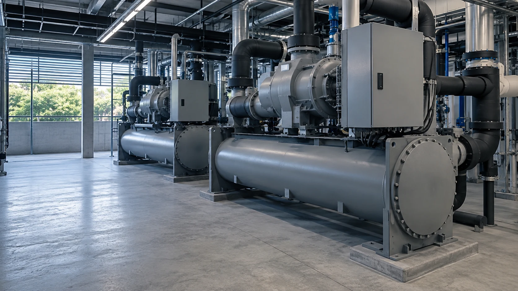 Arte de ECOLAF: sala de equipos industriales de climatización.