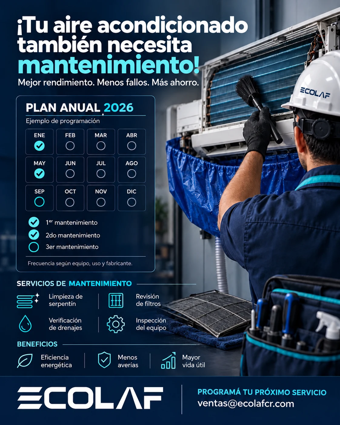 Programe el mantenimiento de su equipo.